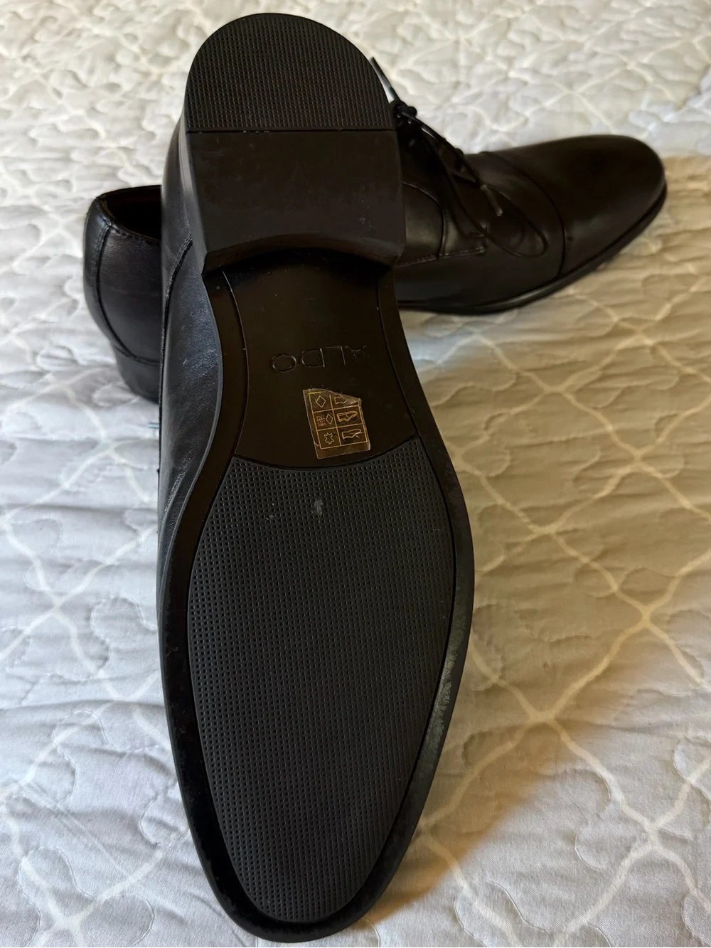 Aldo Black Leather Men’s Lace-Up Dress Shoes size 10